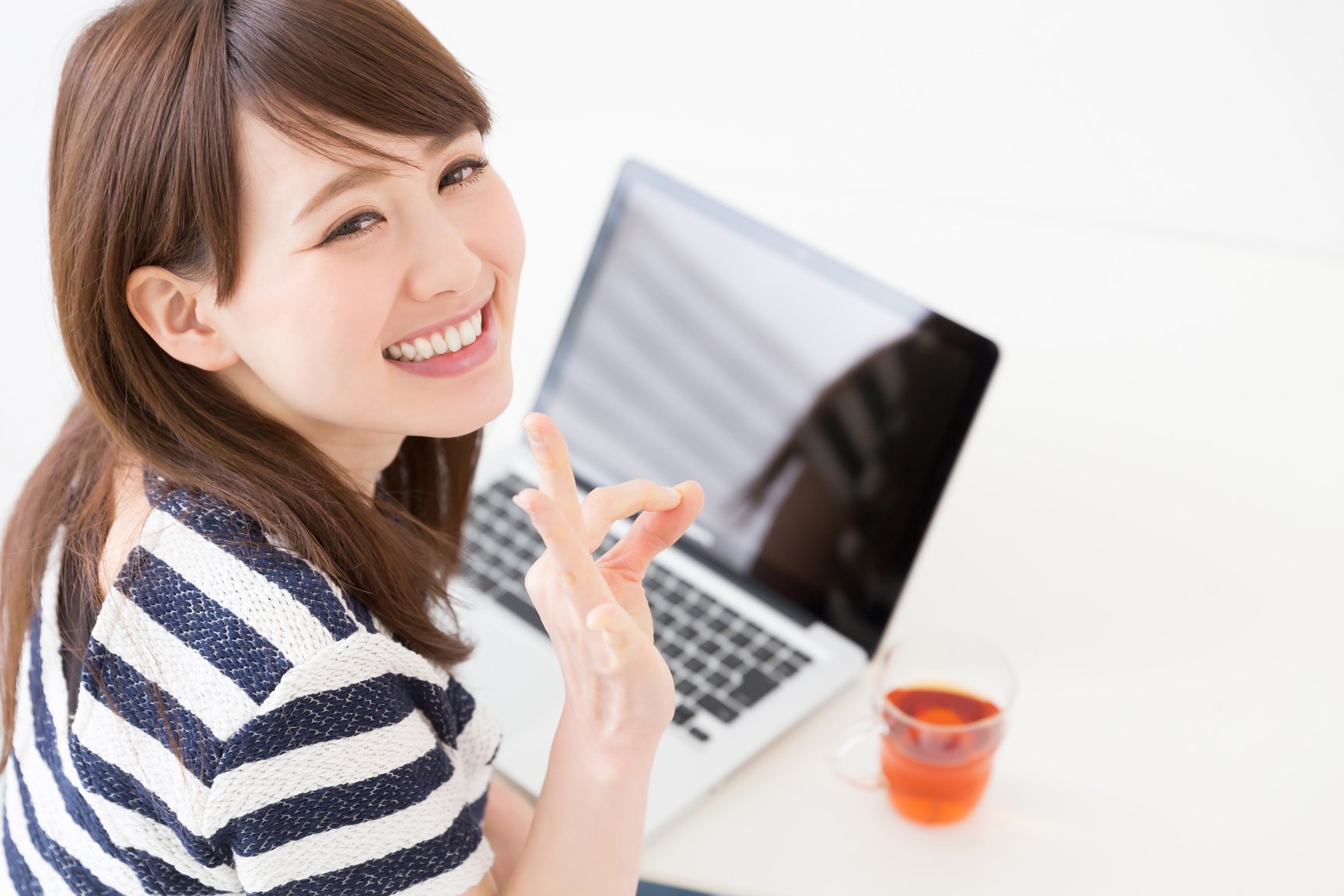 Japanese woman using a PC