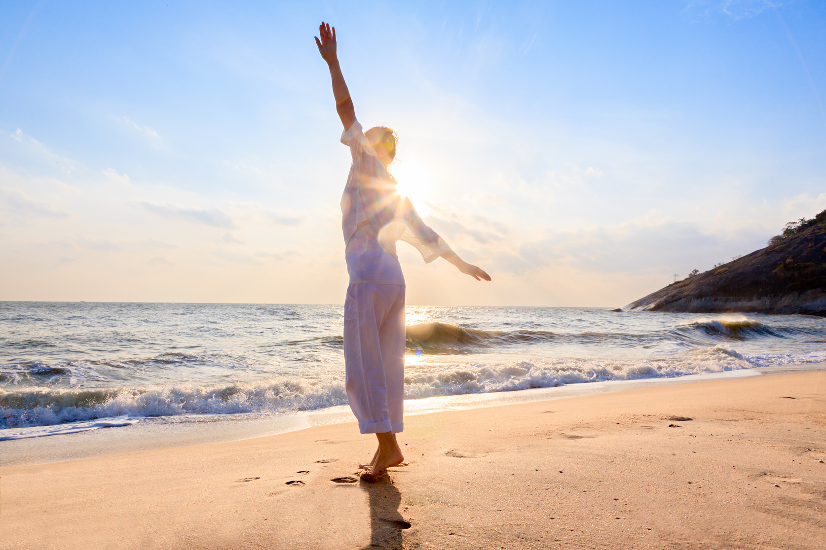 Happy woman on beach